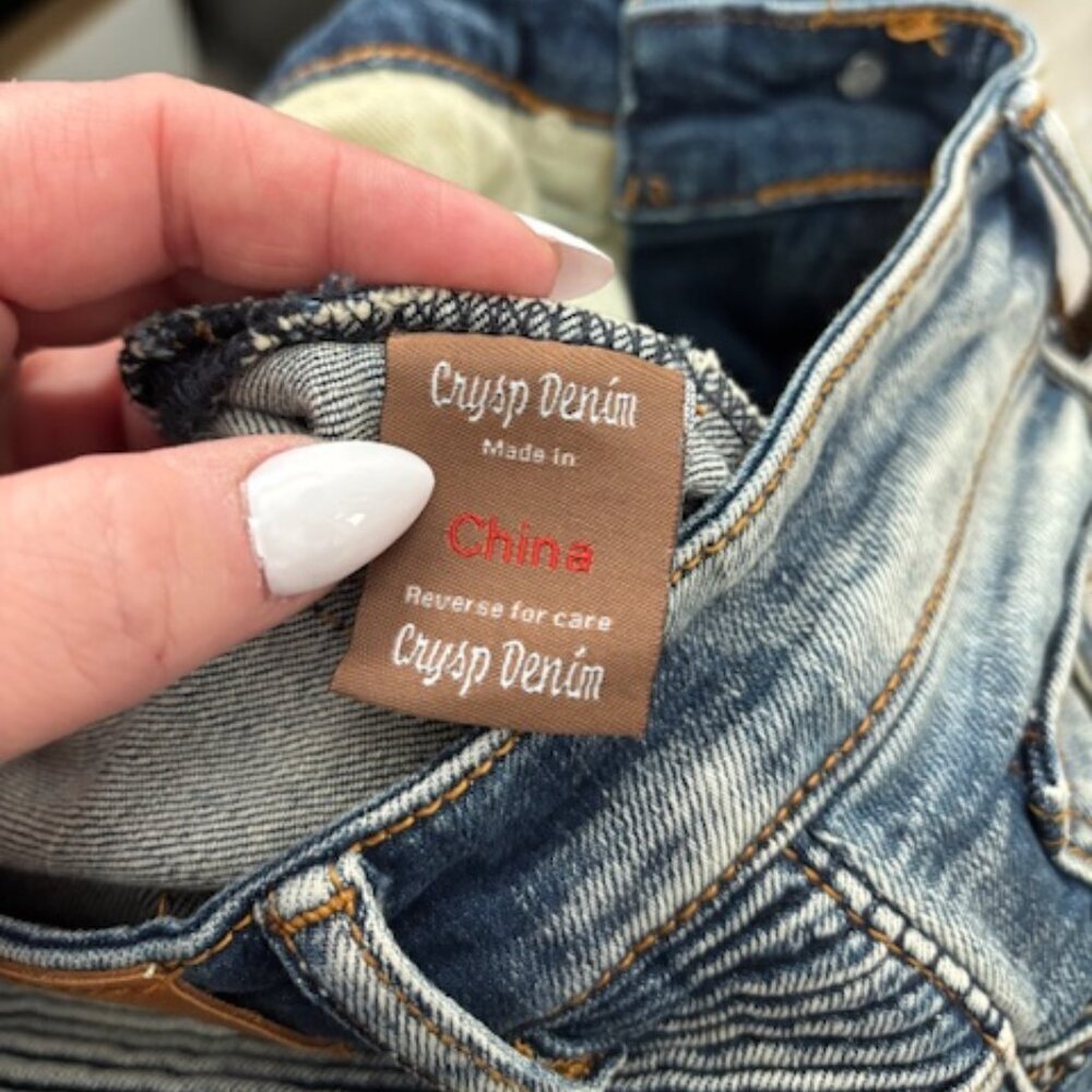 Crysp Denim by Buckle Distressed Skinny Moto Jeans - size 28 - Picture 6 of 7